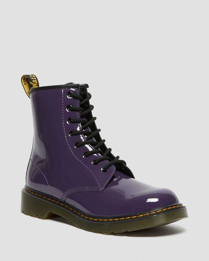 Dr Martens Støvler Barn Lilla Youth 1460 Patent Læder Lace Up 2617NFUKV